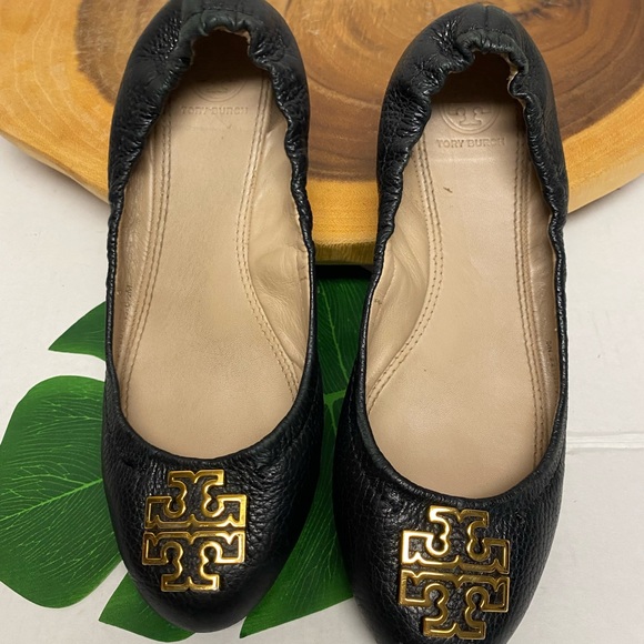 Tory Burch Melinda Pebbled Leather Flats - Picture 3 of 7